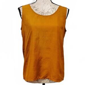 Womans Vintage 90's Gantos 100% Silk Gold Cami Top‎ Size 8 Timeless Fall Capsule